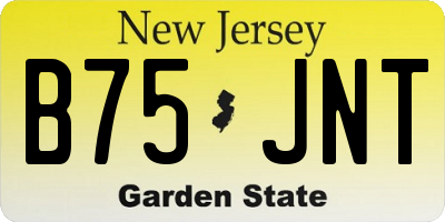 NJ license plate B75JNT