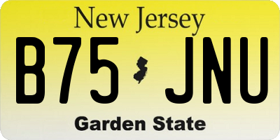 NJ license plate B75JNU