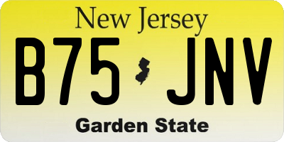 NJ license plate B75JNV
