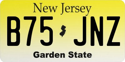NJ license plate B75JNZ