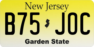NJ license plate B75JOC