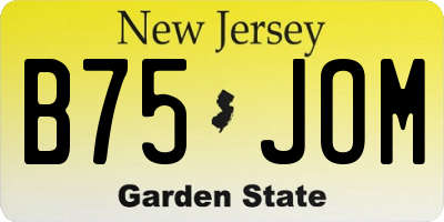 NJ license plate B75JOM