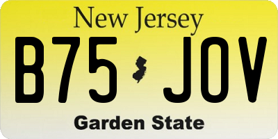 NJ license plate B75JOV