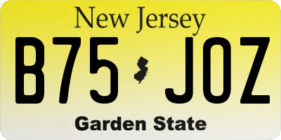 NJ license plate B75JOZ