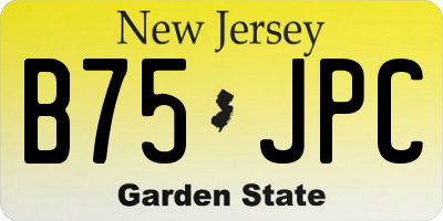 NJ license plate B75JPC
