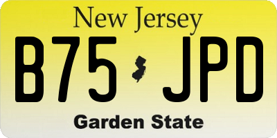 NJ license plate B75JPD