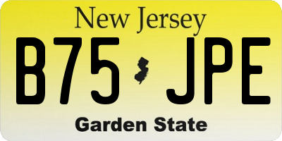 NJ license plate B75JPE