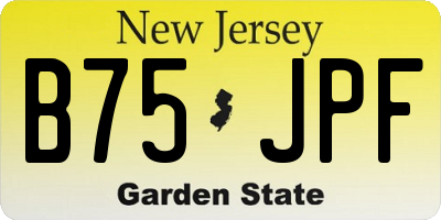 NJ license plate B75JPF