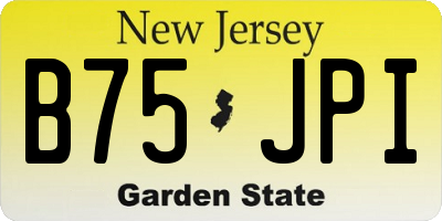 NJ license plate B75JPI