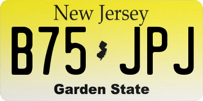 NJ license plate B75JPJ