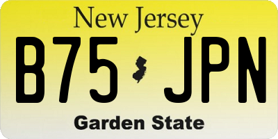 NJ license plate B75JPN