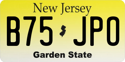 NJ license plate B75JPO