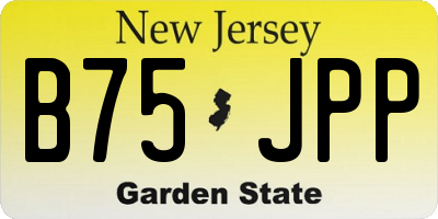 NJ license plate B75JPP