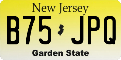 NJ license plate B75JPQ