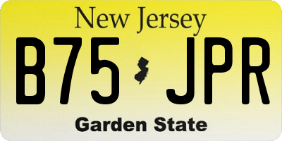 NJ license plate B75JPR