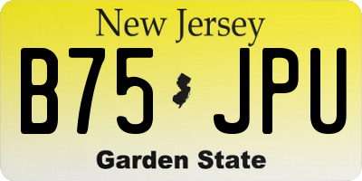 NJ license plate B75JPU