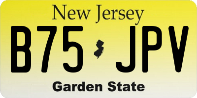 NJ license plate B75JPV