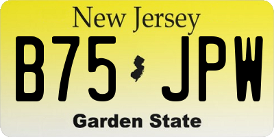 NJ license plate B75JPW