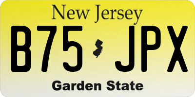 NJ license plate B75JPX