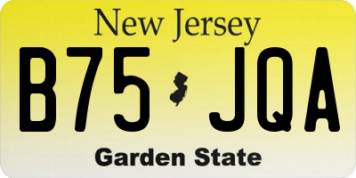 NJ license plate B75JQA