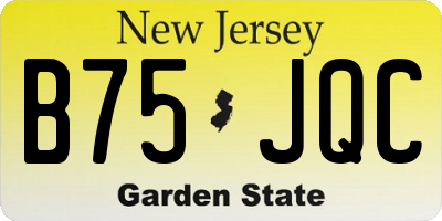 NJ license plate B75JQC