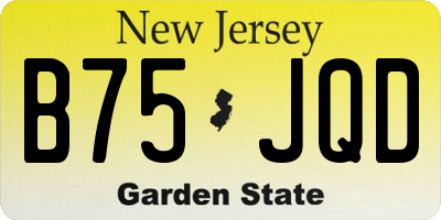 NJ license plate B75JQD
