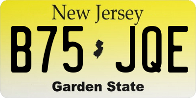 NJ license plate B75JQE