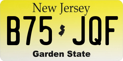NJ license plate B75JQF