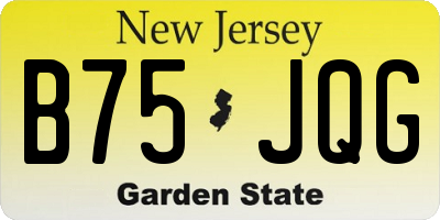 NJ license plate B75JQG