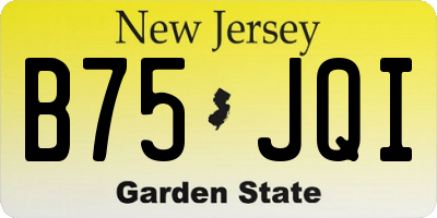 NJ license plate B75JQI