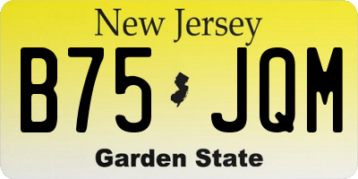 NJ license plate B75JQM
