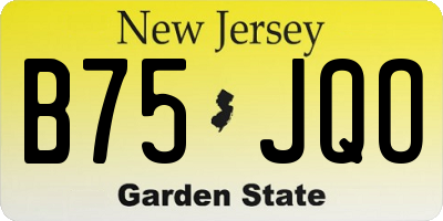 NJ license plate B75JQO