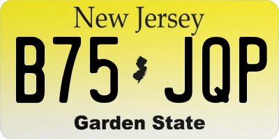 NJ license plate B75JQP