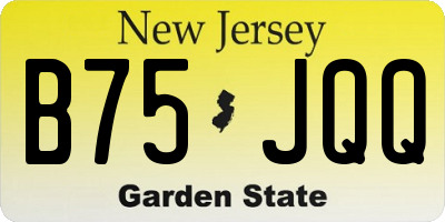 NJ license plate B75JQQ