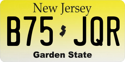 NJ license plate B75JQR