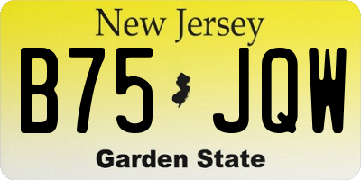 NJ license plate B75JQW