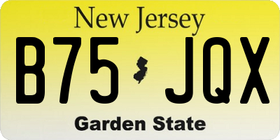 NJ license plate B75JQX