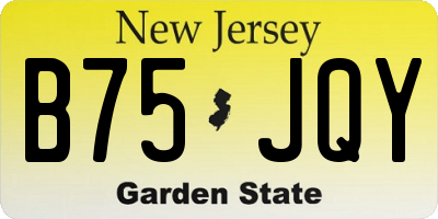 NJ license plate B75JQY