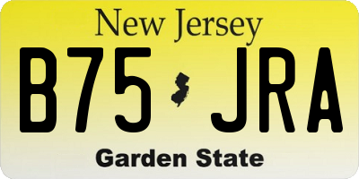 NJ license plate B75JRA