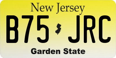 NJ license plate B75JRC