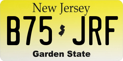 NJ license plate B75JRF