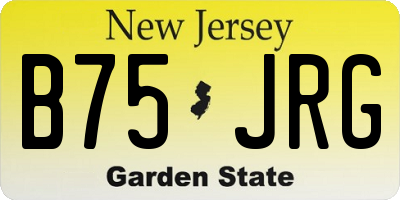 NJ license plate B75JRG