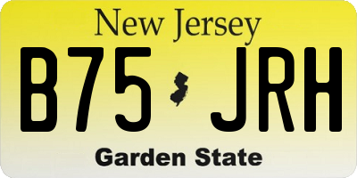 NJ license plate B75JRH