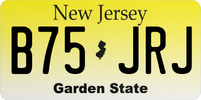 NJ license plate B75JRJ