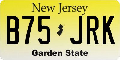 NJ license plate B75JRK