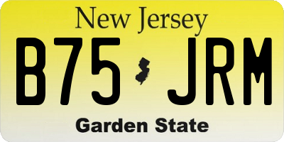 NJ license plate B75JRM