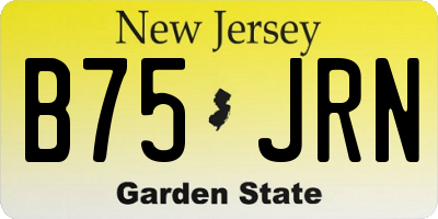 NJ license plate B75JRN