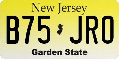 NJ license plate B75JRO