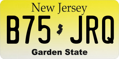 NJ license plate B75JRQ