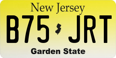 NJ license plate B75JRT